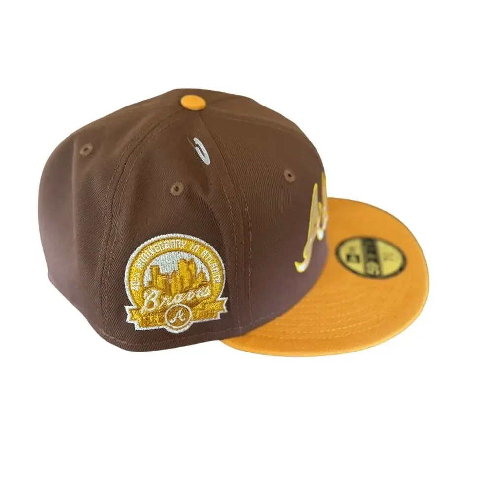 New Era Brown Atlanta Braves Tiramisu 59FIFTY Fitted Hat 7 5/8 NWT